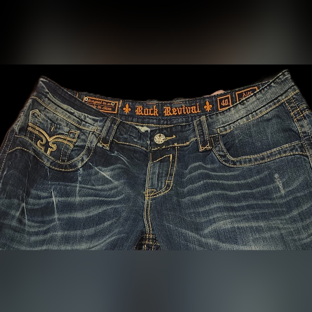 Rock Revival Men's Dark Blue Relaxed Jeans